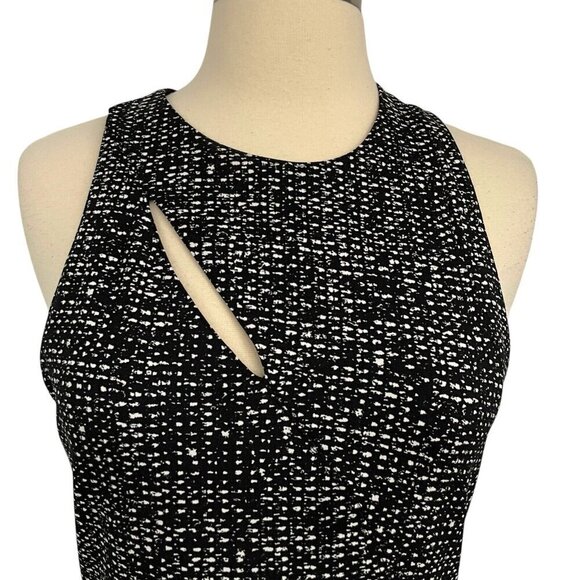 Cinq a Sept Pandora Cocktail Dress Size 6 Sleeveless Black Cutouts Pockets - Picture 3 of 15
